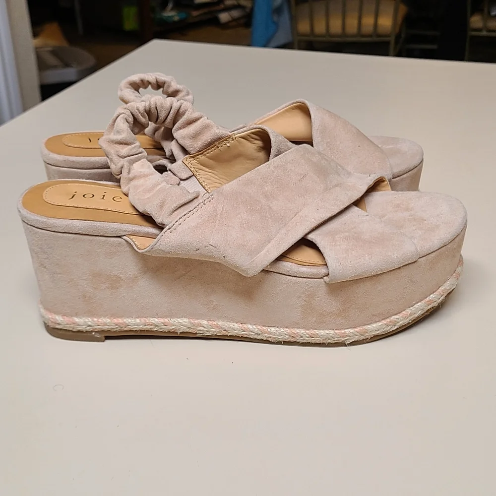 Joie Suede Garden slingback platform sandals size 38 - Picture 7 of 13